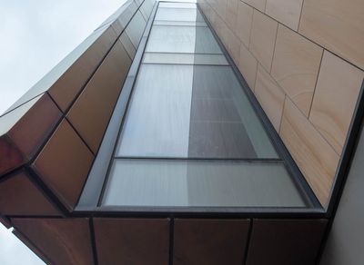 An empty workout space with a mat and natural light.